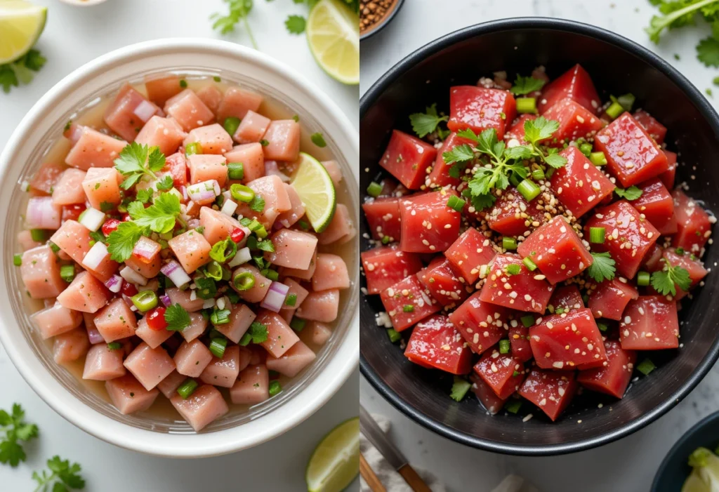 Ahi Tuna Ceviche vs Regular Tuna Ceviche: Visual Comparison of Premium and Traditional Preparations